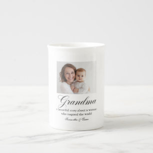 Persoonlijke oma cadeau met foto porselein kop