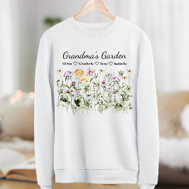 Persoonlijke Oma-dag Tuin met Wilde Bloemen Trui