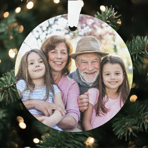 Persoonlijke Oma en Opa Foto Kerstmis Ornament
