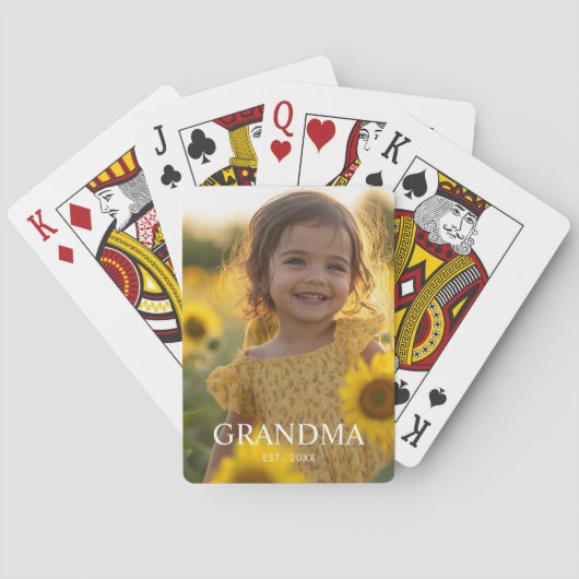 Persoonlijke oma-foto pokerkaarten (Achterkant)