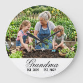 Persoonlijke Oma Gevestigde Foto Aandenken Grote Klok (Voorkant)