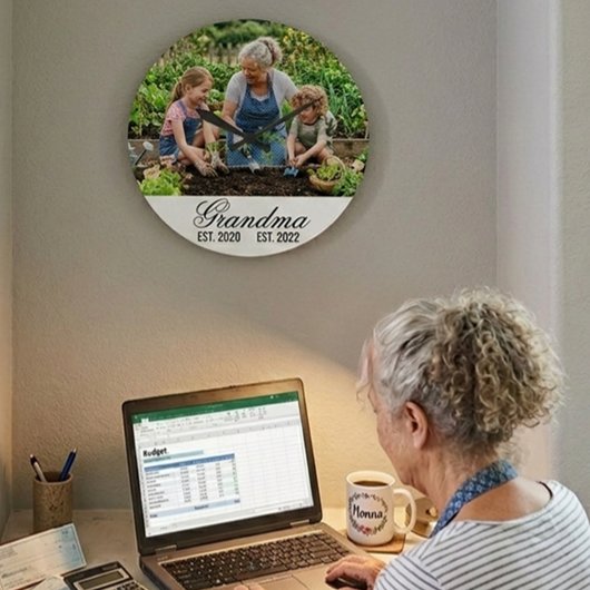 Persoonlijke Oma Gevestigde Foto Aandenken Grote Klok
