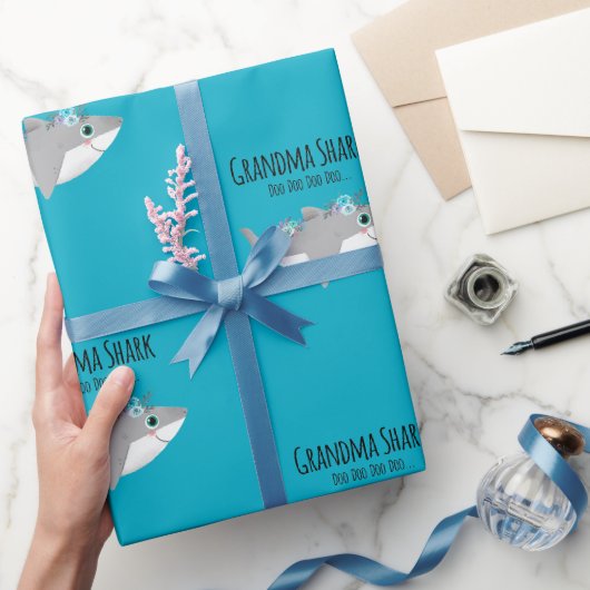 Persoonlijke oma haai Doo Doo Doo Cadeaupapier (Geschenken)