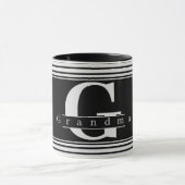 Persoonlijke oma monogram zwart-wit mok (Midden)