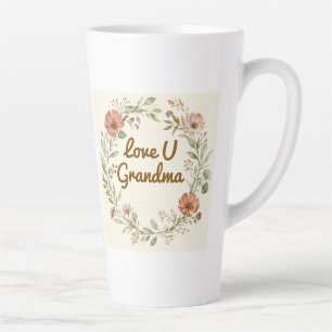 Persoonlijke oma op maat gemaakte bloemenkrans cad latte mok