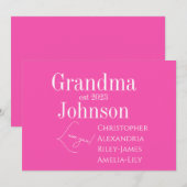 Persoonlijke Oma Roze Feestdagenkaart (Voorkant / Achterkant)