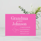 Persoonlijke Oma Roze Feestdagenkaart (Staand voorkant)