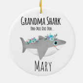 Persoonlijke oma Shark Doo Doo Doo Keramisch Ornament (Achterkant)