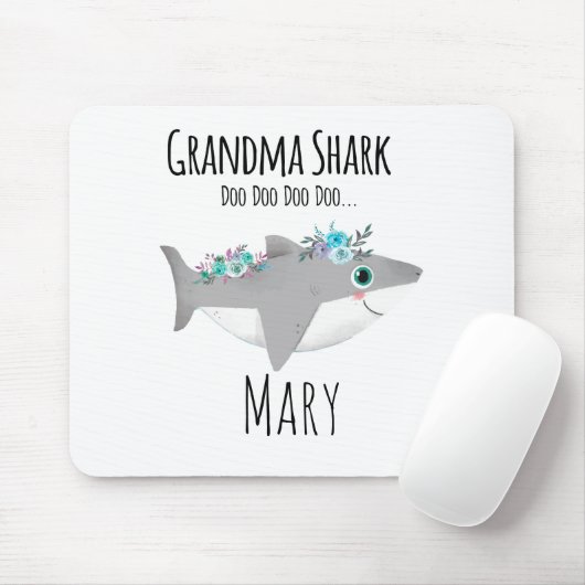 Persoonlijke oma Shark Doo Doo Doo Muismat (Met muis)