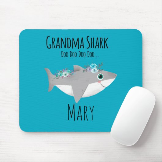 Persoonlijke oma Shark Doo Doo Doo Muismat (Met muis)