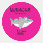 Persoonlijke oma Shark Doo Doo Doo Ronde Sticker (Voorkant)