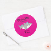 Persoonlijke oma Shark Doo Doo Doo Ronde Sticker (Envelop)