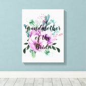 Persoonlijke Oma van de Bruid Bruidegom Canvas Afdruk (Insitu (Houten vloer))