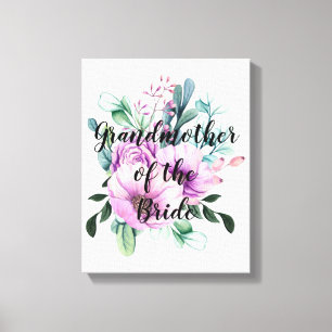 Persoonlijke Oma van de Bruid Bruidegom Canvas Afdruk