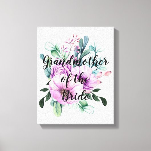 Persoonlijke Oma van de Bruid Bruidegom Canvas Afdruk (Voorkant)