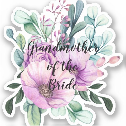 Persoonlijke oma van de bruidegom sticker (Voorkant)