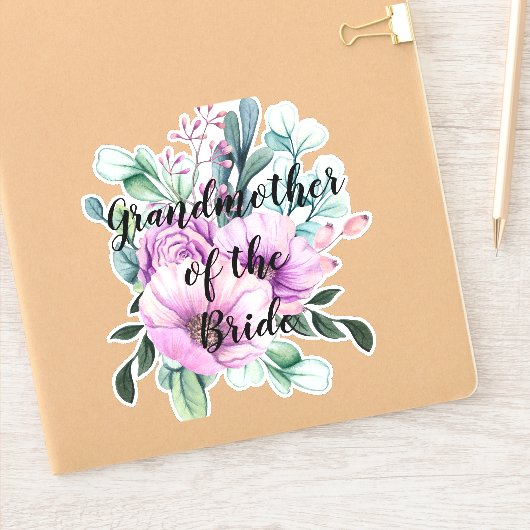 Persoonlijke Oma van de Bruidegom Sticker (Notitieboek)