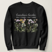 Persoonlijke Oma Wilde Bloementuin Zwart Trui (Design voorkant)