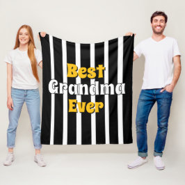 Persoonlijke oma zwart & witte strepen fleece deken
