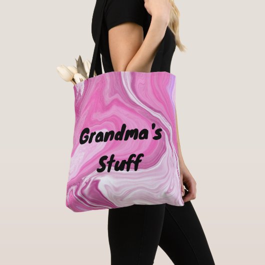 Persoonlijke oma's Stuff | Roze en wit Tote Bag (Dichtbij)