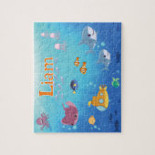 Persoonlijke Onder De Zee Kindernaam Puzzel (Verticaal)