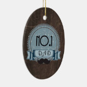 Persoonlijke onderscheiding beste dag, retro emble keramisch ornament (Rechts)