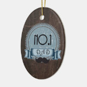 Persoonlijke onderscheiding beste dag, retro emble keramisch ornament (Links)