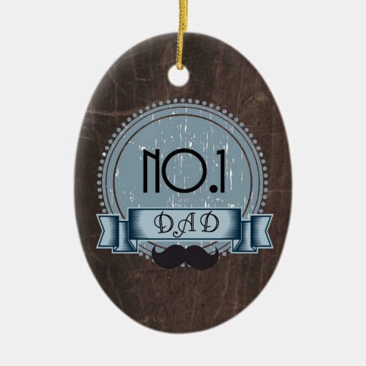 Persoonlijke onderscheiding beste dag, retro emble keramisch ornament (Voorkant)