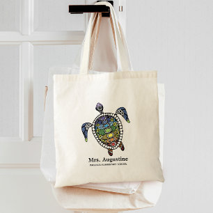 Persoonlijke Onderwijs School Chakras Schildpad Tote Bag