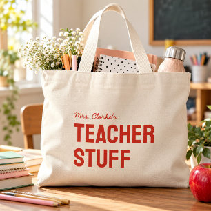 Persoonlijke Onderwijsassistent Naam Minimalistisc Grote Tote Bag