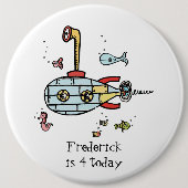 Persoonlijke onderzeeër onder waterbadge ronde button 6,0 cm (Voorkant)