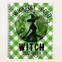 Persoonlijke Ondeugend Goede Heks Groen Gingham