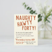 Persoonlijke ondeugende feestelijke veertig grappi briefkaart (Staand voorkant)