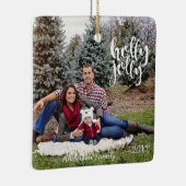 Persoonlijke One Photo Holly Jolly Ornament (Rechts)