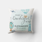 Persoonlijke ONEderful World 1st First Birthday Kussen (Achterkant)