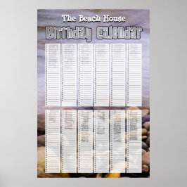 Persoonlijke oneindige strand verjaardagskalender poster