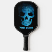 Persoonlijke onstuimige blauw nachtschedel pickleball paddle (Achterkant)