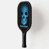 Persoonlijke onstuimige blauw nachtschedel pickleball paddle (Links)