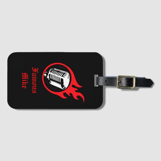 Persoonlijke ontstekingsmicrofoon bagagelabel (Voorkant (horizontaal))