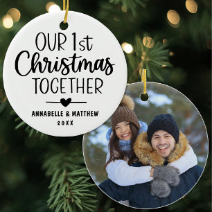 Persoonlijke Onze Eerste Kerst Samen Foto Keramisch Ornament