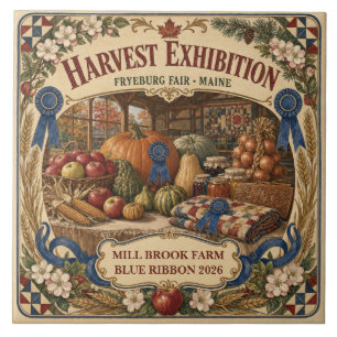 Persoonlijke oogstexpositie Fryeburg Fair hoofd- Tegeltje
