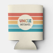 Persoonlijke Oom Retro Strepen Blikjeskoeler (Achterkant)