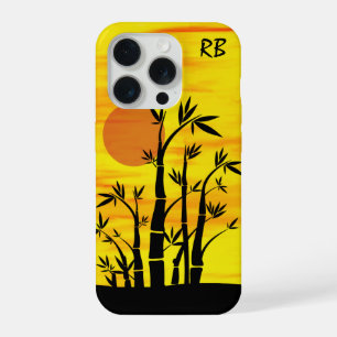 Persoonlijke Oosterse Bamboe Zonsondergang iPhone 15 Pro Hoesje
