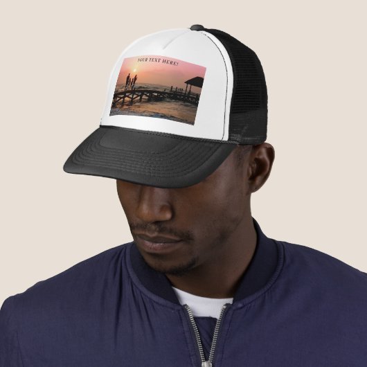 Persoonlijke op maat gemaakte foto- en tekst-truck trucker pet (In situ)