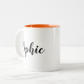 Persoonlijke op maat gemaakte geschenken tweekleurige koffiemok (Voorkant links)