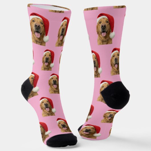Persoonlijke Op Maat Gemaakte Goud Retriever Kerst Sokken (Gebogen)