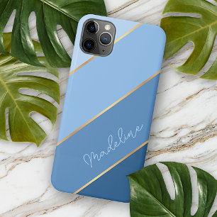 Persoonlijke Op Maat Gemaakte Licht Donkerblauwe G Case-Mate iPhone Case