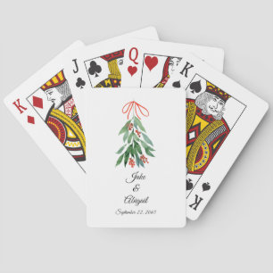 Persoonlijke op maat gemaakte mistletoe kerst  pokerkaarten