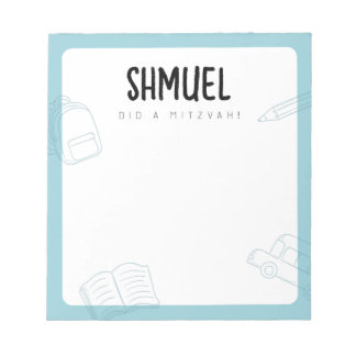 Persoonlijke op maat gemaakte Mitzvah-notities Notitieblok