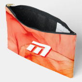 Persoonlijke op maat gemaakte monogrammake-up en a etui (Open)